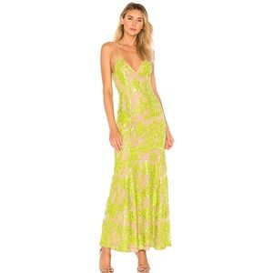 NBD Nude with Green Lace Gown